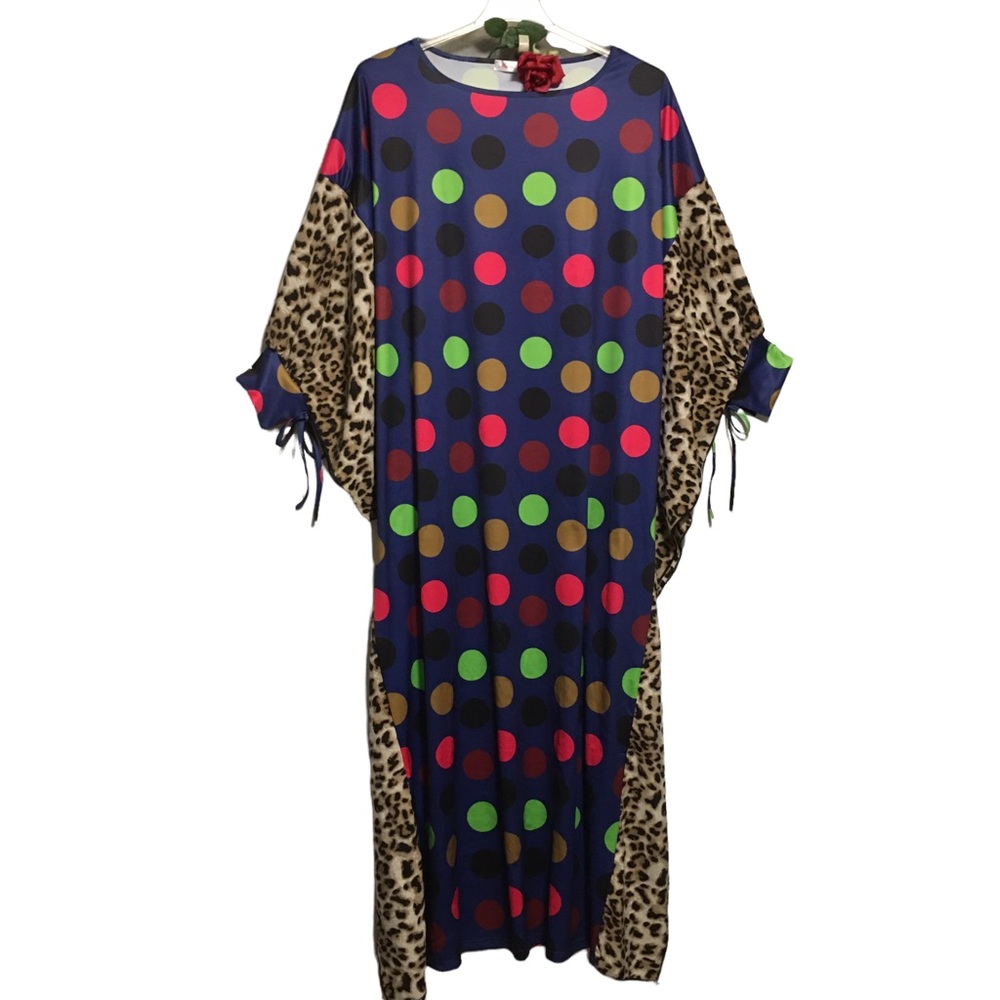 Macro Light Wild Boho long caftan polka dots animal print Artsy festive …